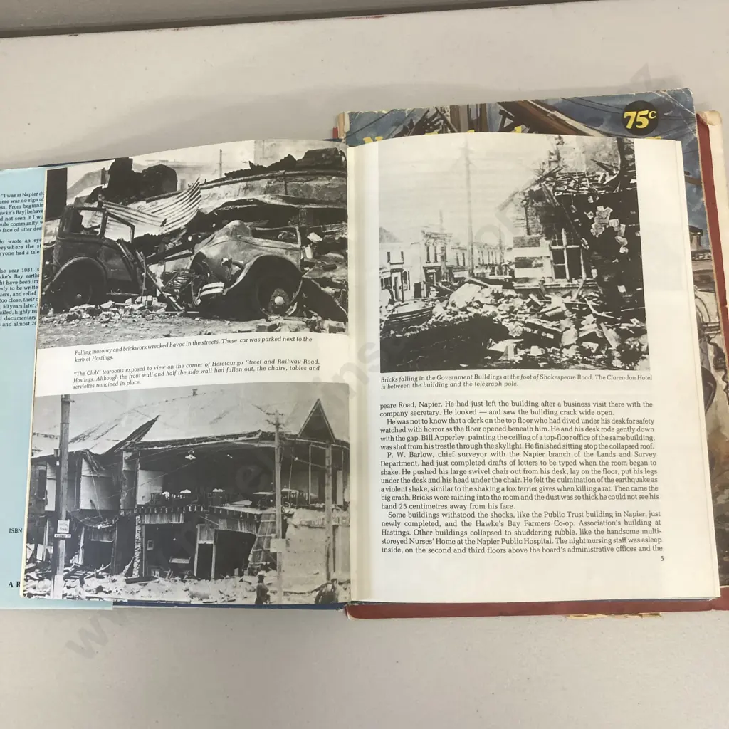 The Full Story of The Great Earthquake Disaster at Hawkes Bay, NZ - March 13, 1931 & NZ Earthquakes Wilson & Horton 1974 Image 1++