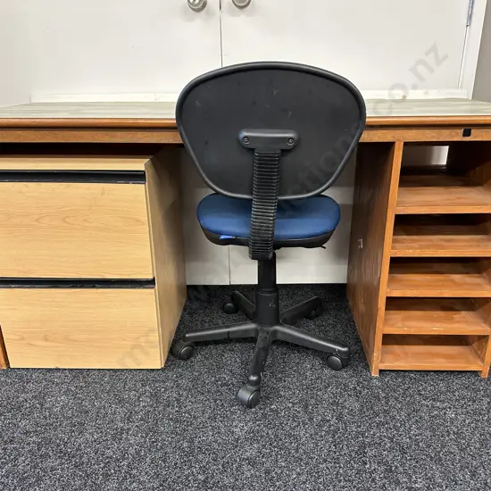 Solid Wood Desk With Laminate Top, 2 Drawer Wood Effect Filer, Avant Gaslift Chair