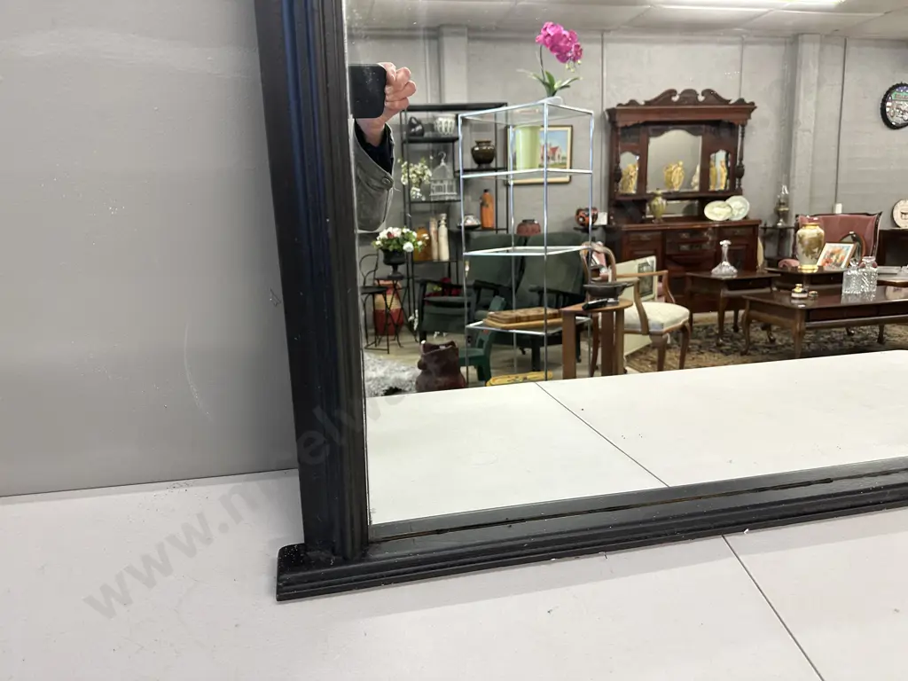 Black & Gold painted Wall Hung Mirror, 73 x 97cm Image 1++