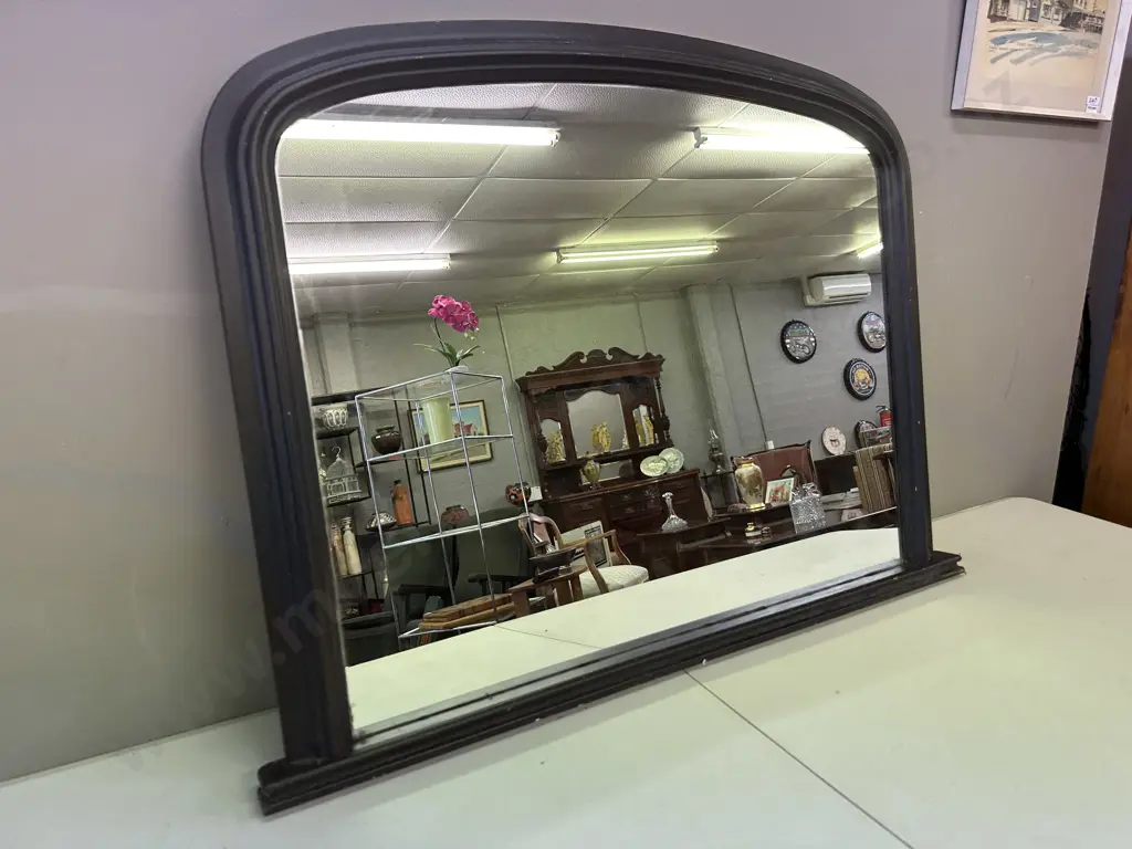 Black & Gold painted Wall Hung Mirror, 73 x 97cm Image 1++