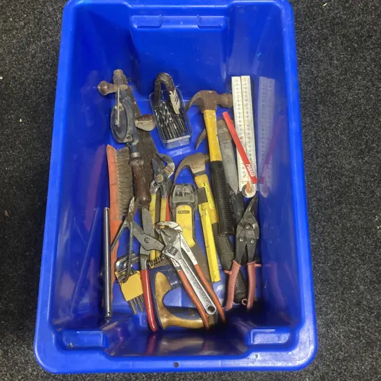 Blue Bin Assorted Handtools, Magnet Etc