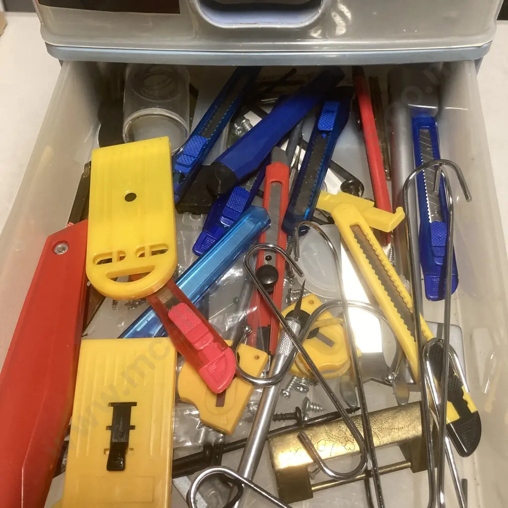 Sorter Drawers, Craft Knives, Staples, Plastic Bags Etc Image 1++