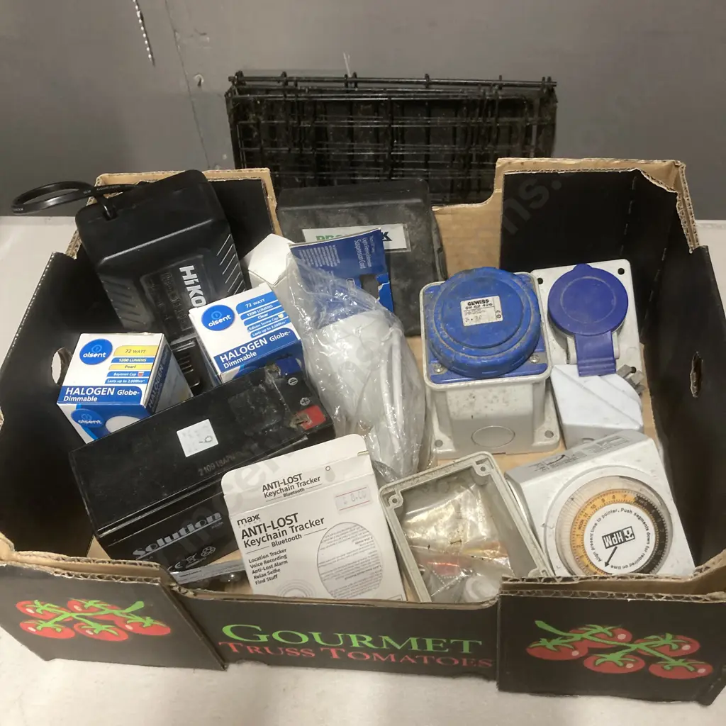 Box lot Electrical, Jigsaw Blades, Battery Etc Image 1++
