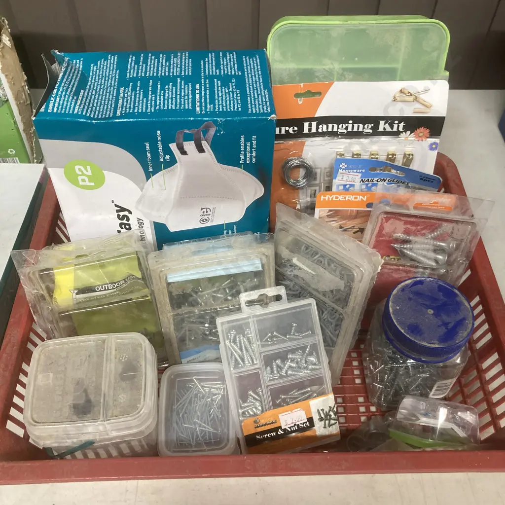 Box Lot Hardware, Masks Etc Image 1++