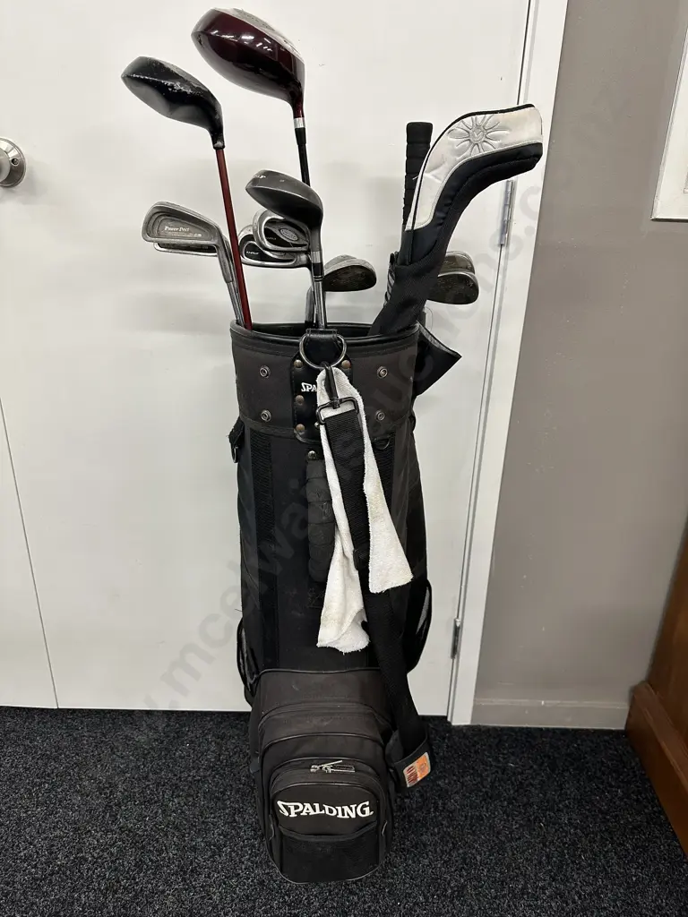 Assorted Golf Clubs In A Spalding Bag Image 1++