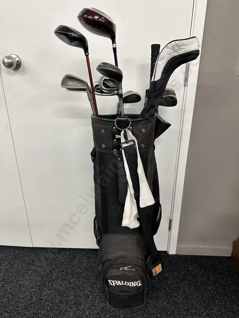 Assorted Golf Clubs In A Spalding Bag Image 1++