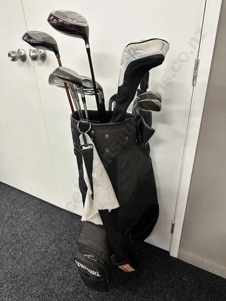 Assorted Golf Clubs In A Spalding Bag Image 1++