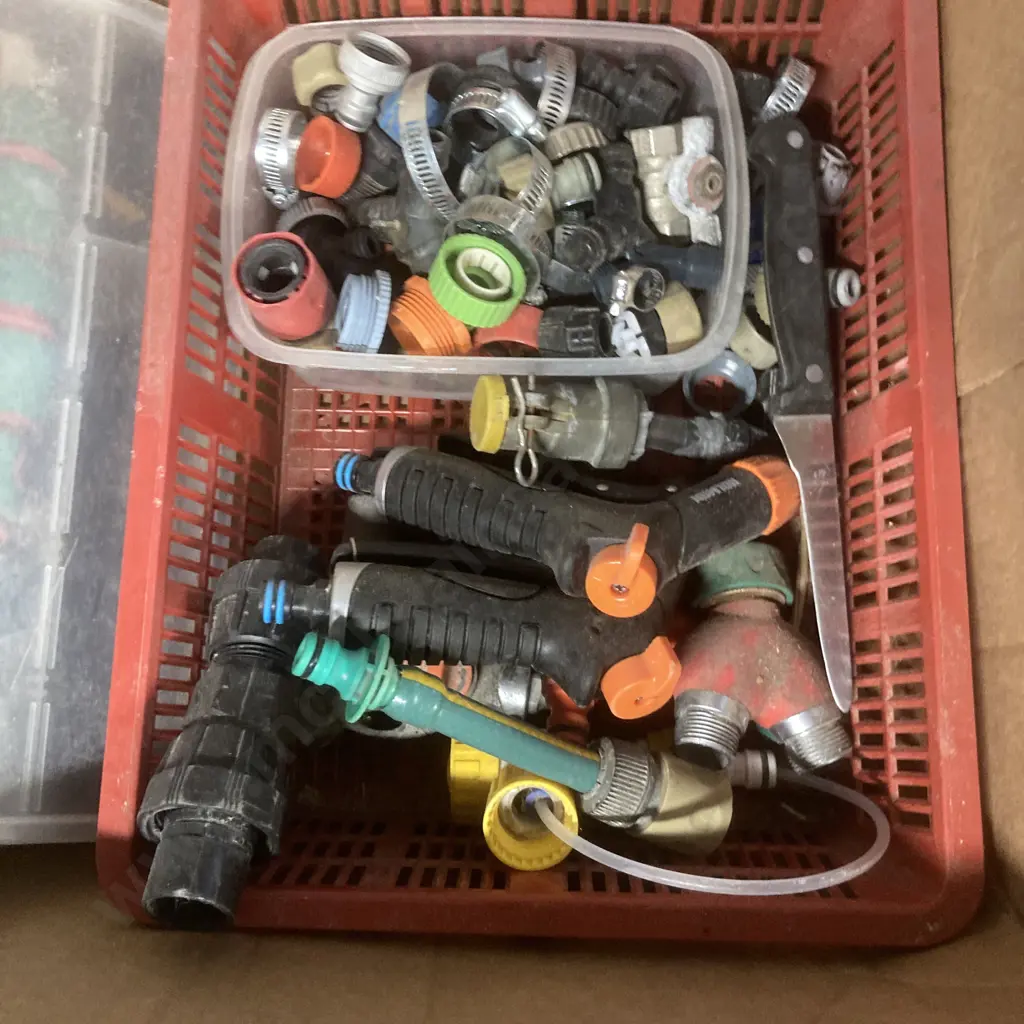 Box Lot Hose & Watering Fittings Etc Image 1++