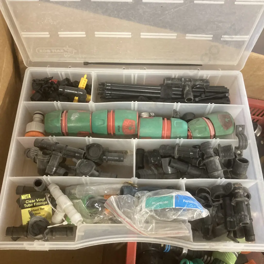 Box Lot Hose & Watering Fittings Etc Image 1++