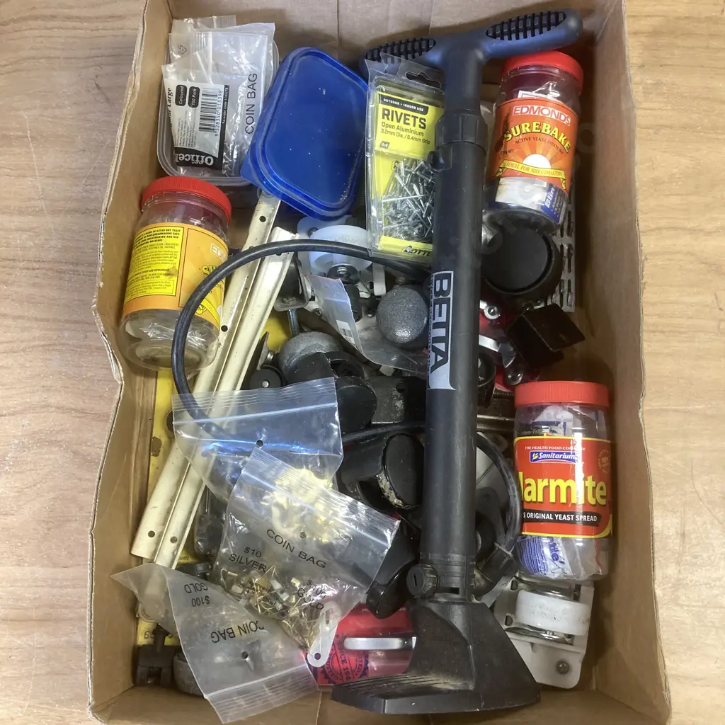 Box Lot Pump, Castors, Rivets, Hardware Etc Image 1++