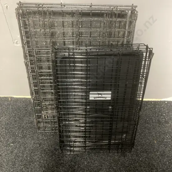 Pair of 2 Smaller Folding Dog Crates