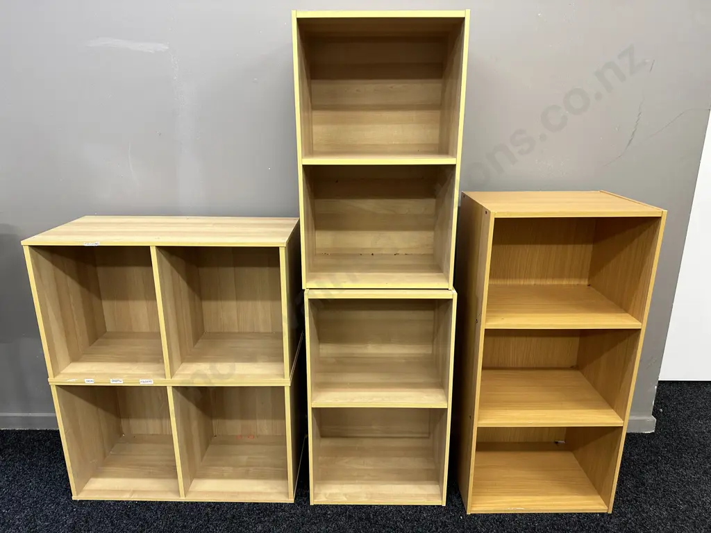 Assorted Wood Look Storage Units x 4 Image 1++