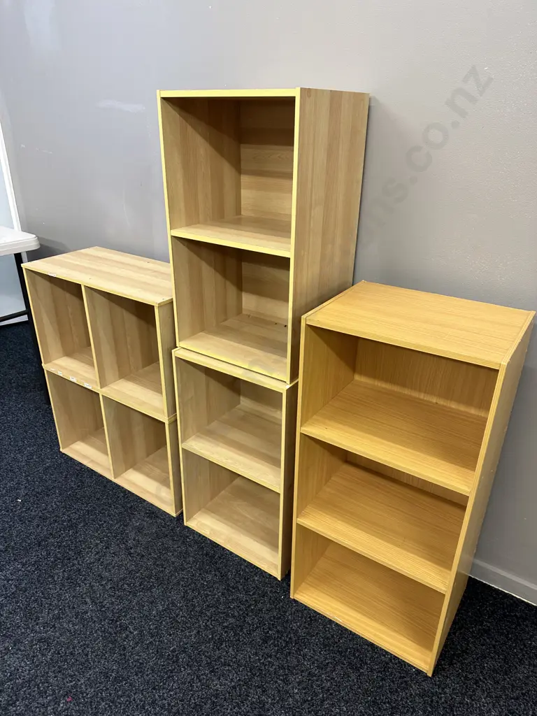 Assorted Wood Look Storage Units x 4 Image 1++