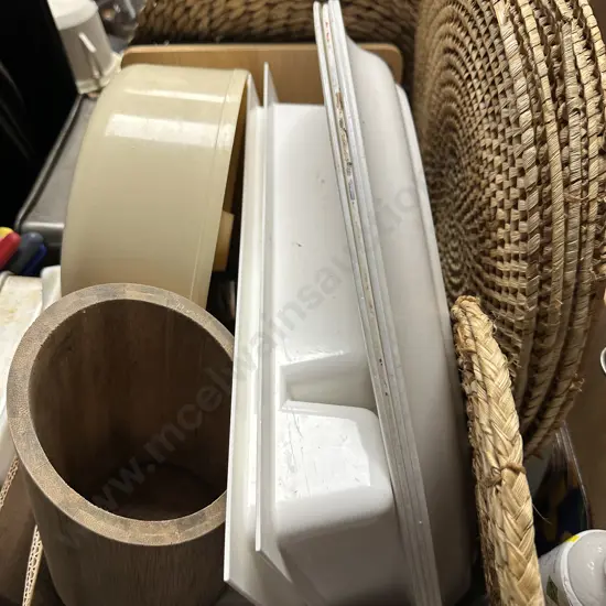 Cane Placemats, Mixer, Bread Boards Etc