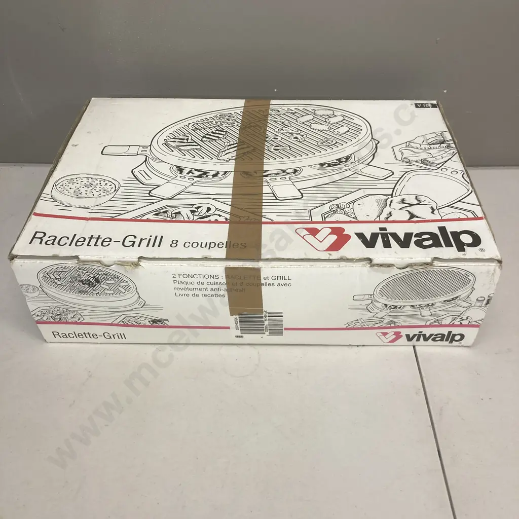 Vintage Vivalp (France) Raclette Indoor Grill V105 with 8 Pans, 1980s Image 1++