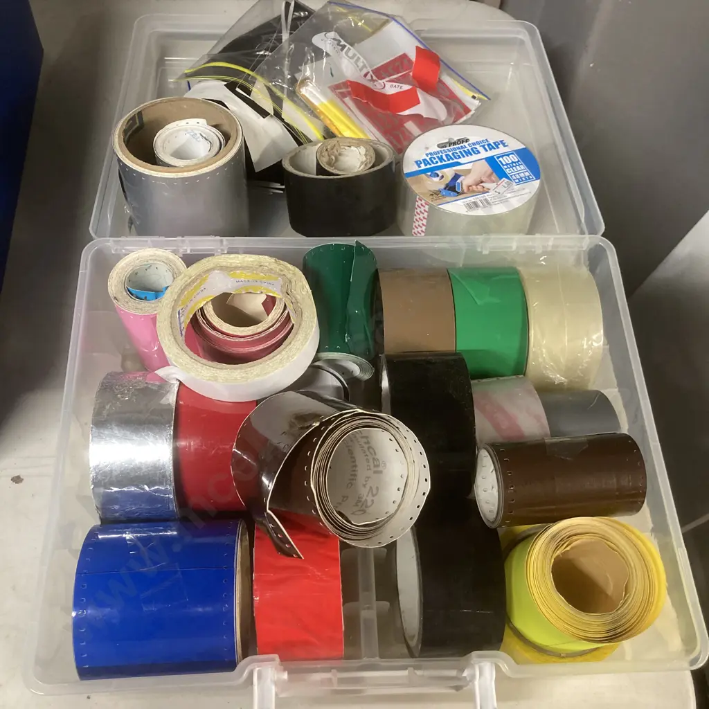 Clear Case Assorted Tapes, Labels Etc Image 1++