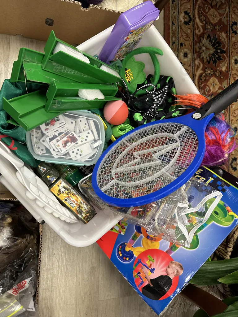 Clear Bin of Childrens Toys Image 1++