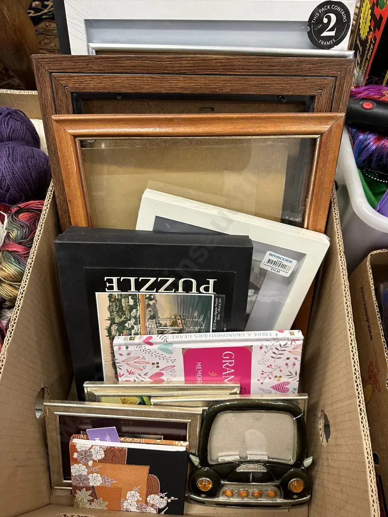 Box Of Photo Frames, Puzzle Etc Image 1++