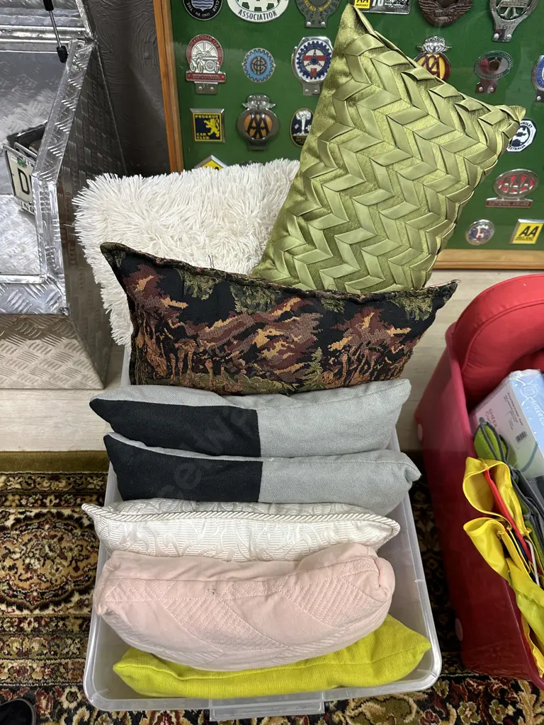 Clear Bin of Cushions Image 1++