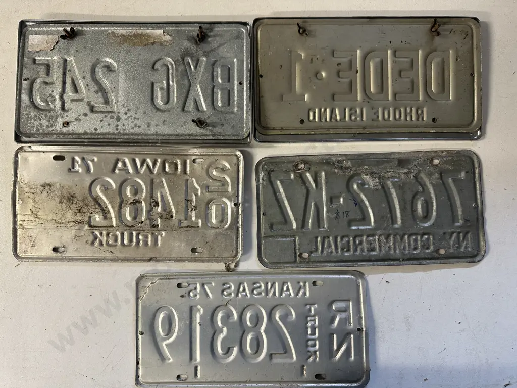 Vintage American Number Plates x 5 - Truck, Commercial Etc Image 1++