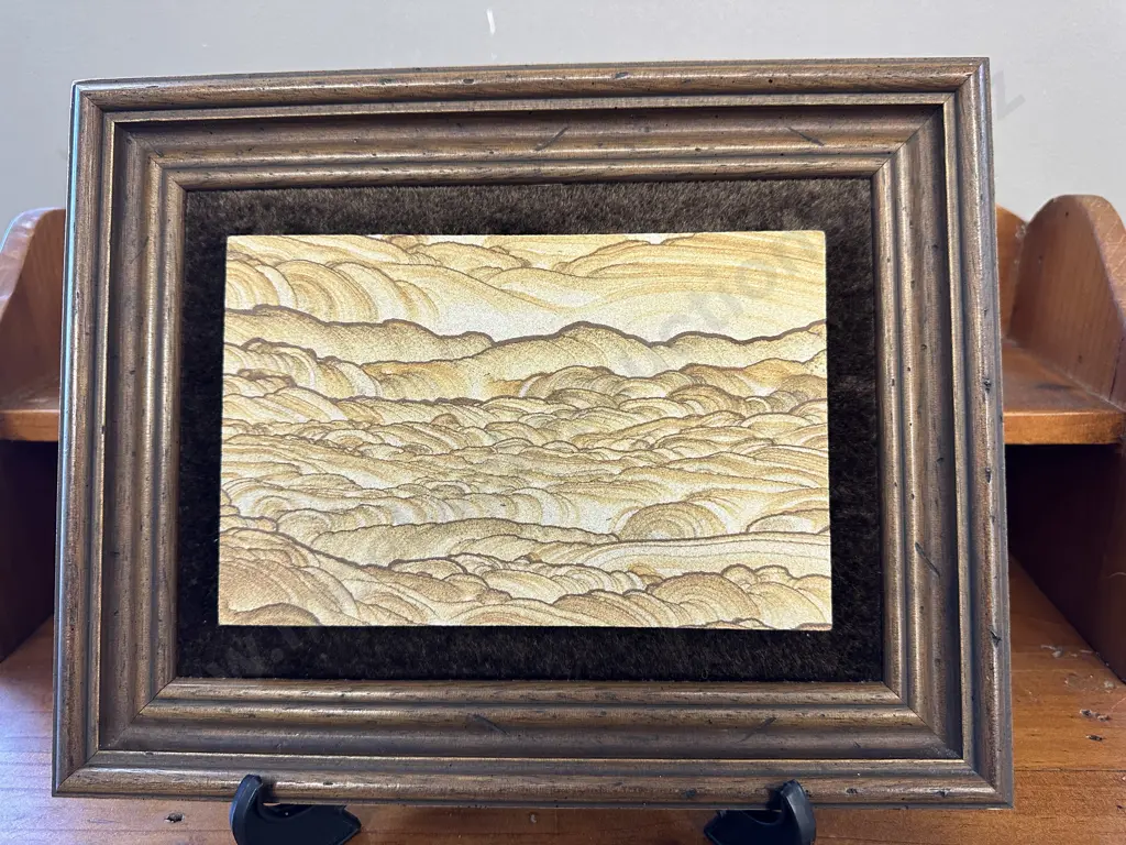 Wooden Framed Picture "Western Hills" 25 x 32cm Image 1++