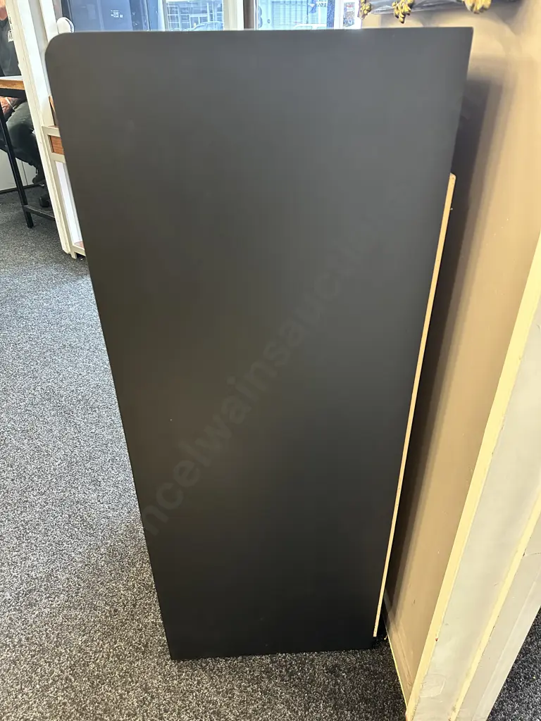 Vintage Wooden Drinks Cabinet, Painted Black With Decoupage Decoration, Brass Coloured Handles, H109 W60 D41cm Image 1++
