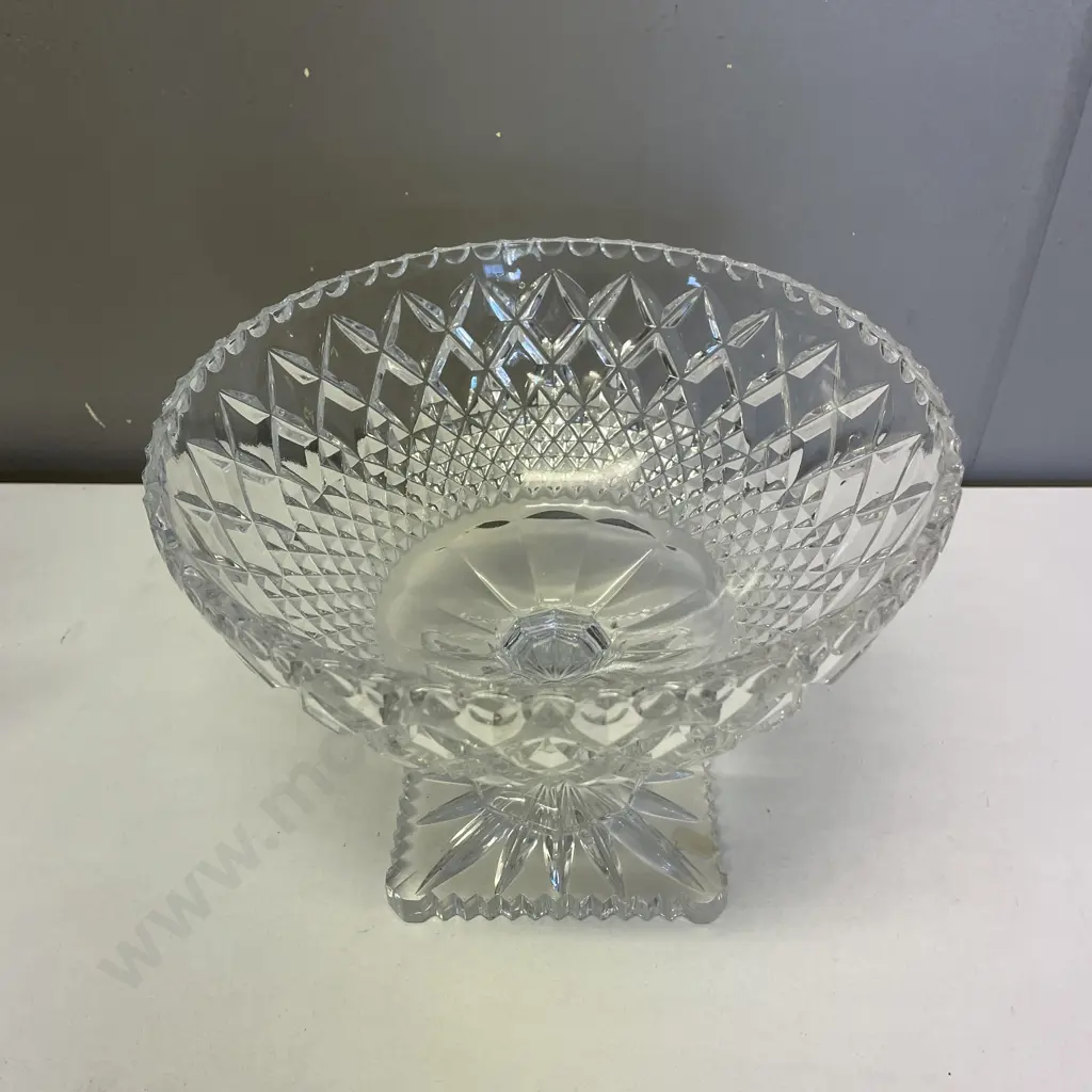 Large Heavy Cut Pedestal Bowl H19 Dai25cm Image 1++