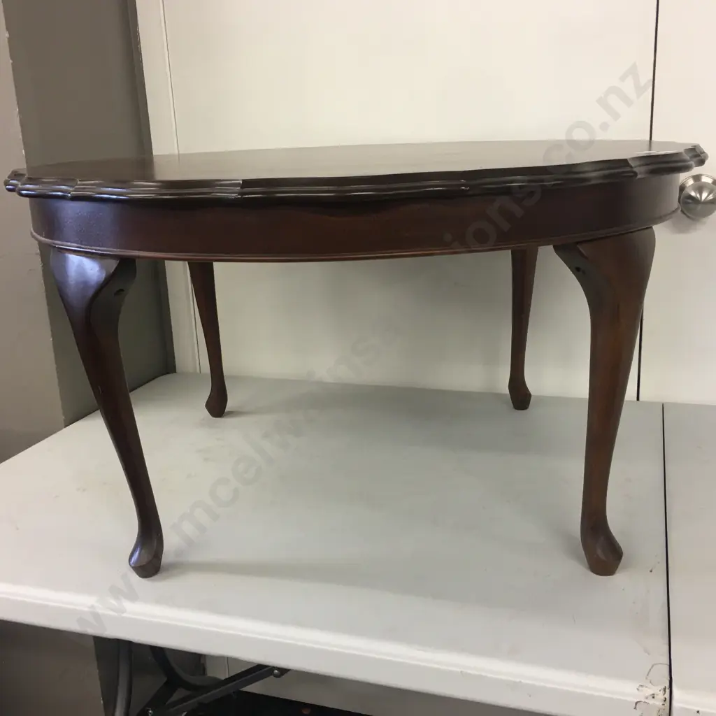 Queen Anne Style Round Occasional Table, Scalloped Edge, 42 x 79cm Image 1++