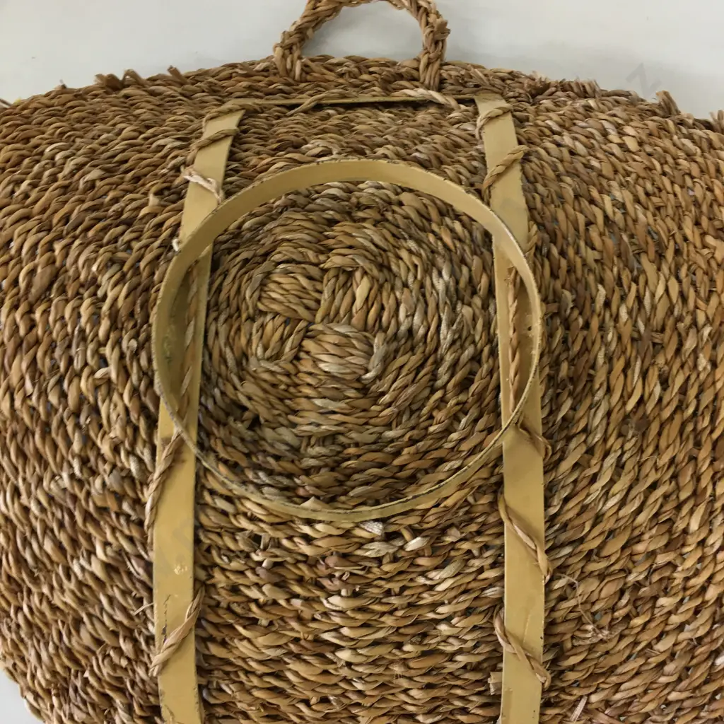 Large Cane Double Handled Serving Tray, 60 x 53cm Image 1++