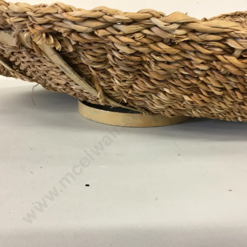 Large Cane Double Handled Serving Tray, 60 x 53cm Image 1++