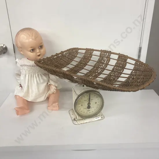 Victorian Plunket Scales With A Large Doll