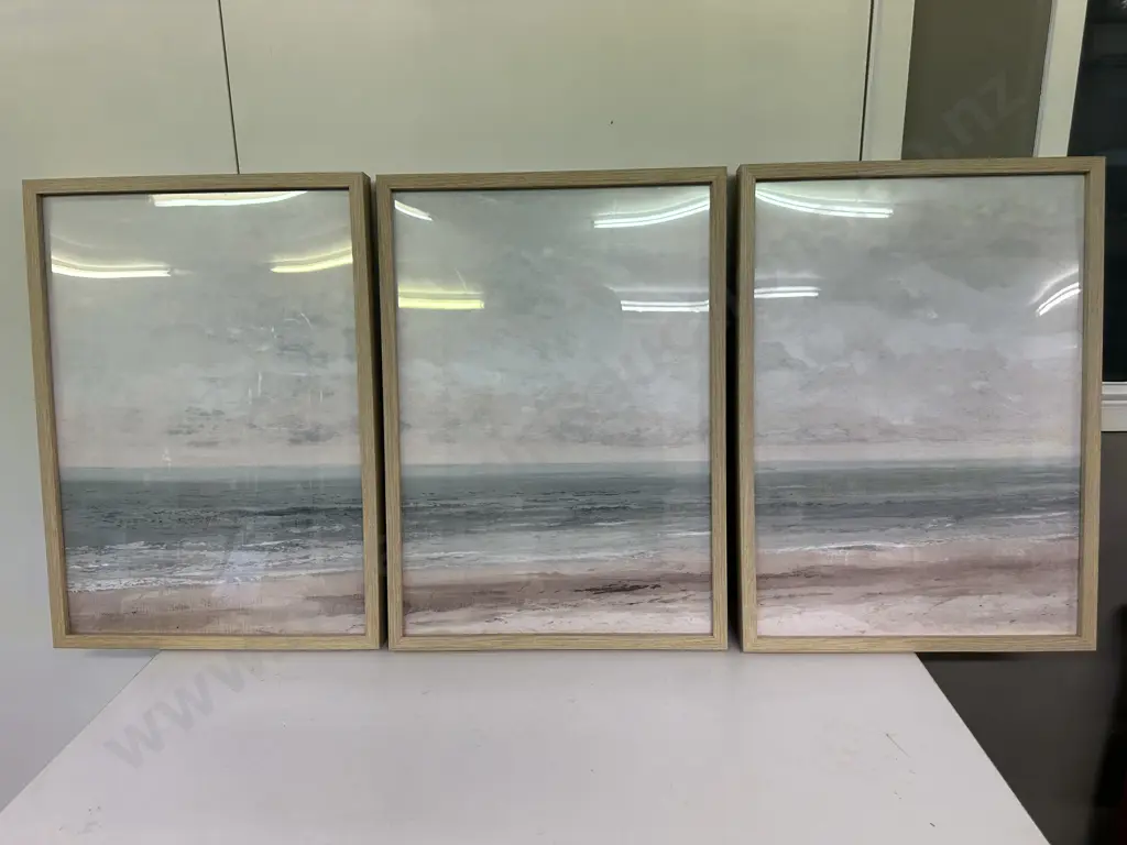 Set of Three Framed Beach Scenes Image 1++