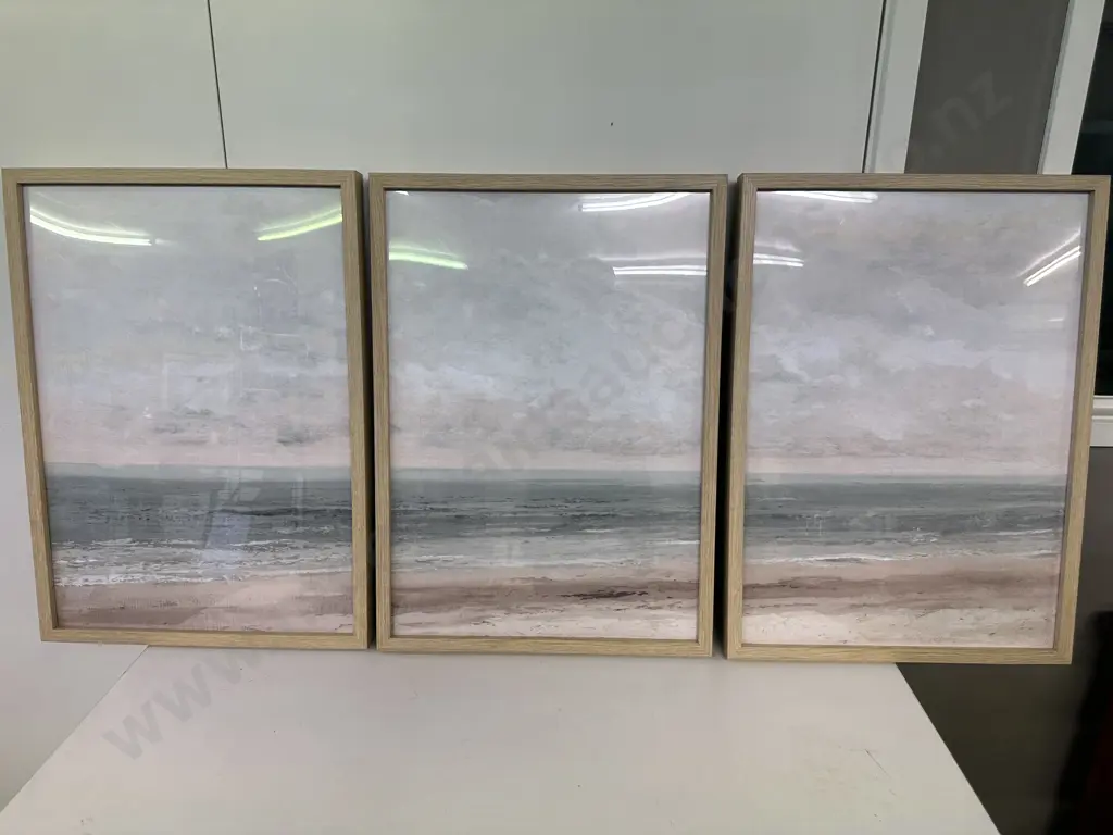 Set of Three Framed Beach Scenes Image 1++