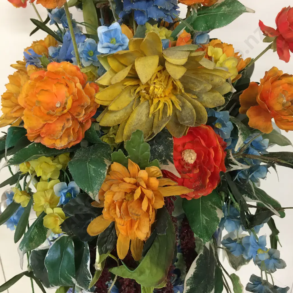 Large Blue Urn With Faux Flowers, H115cm Image 1++