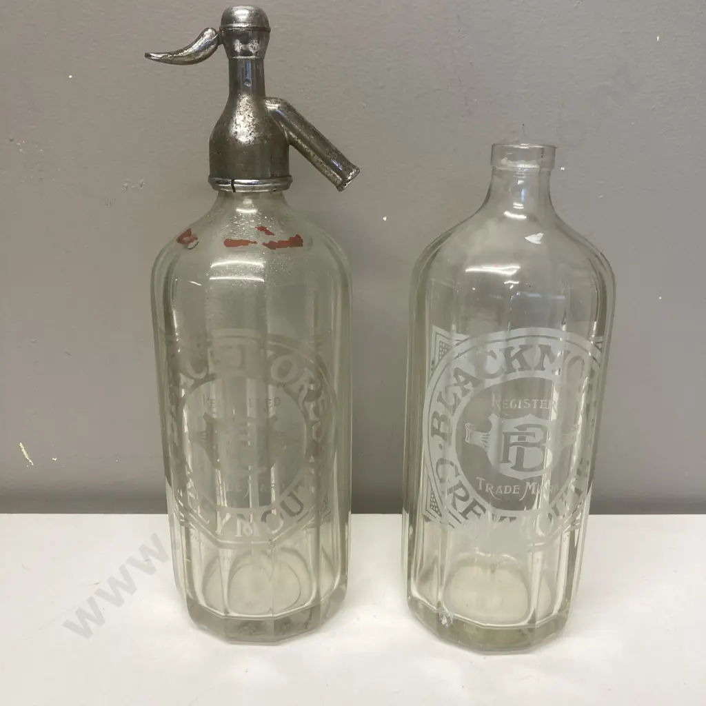 Vintage Blackmores Greymouth Soda Syphon & Bottle Only, Clear Glass Image 1++