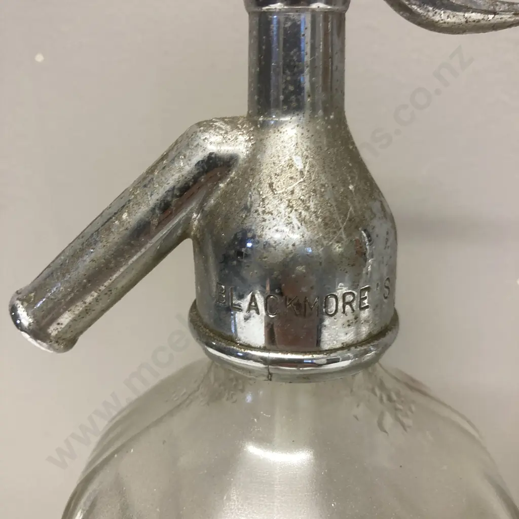 Vintage Blackmores Greymouth Soda Syphon & Bottle Only, Clear Glass Image 1++