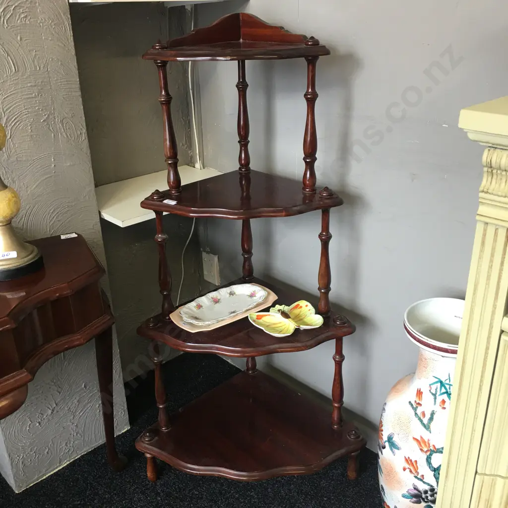 Mahogany 4 Tier Wotnot, H118cm Image 1++