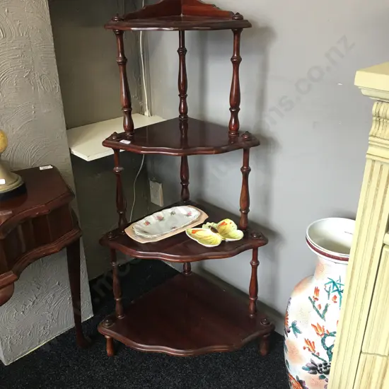 Mahogany 4 Tier Wotnot, H118cm