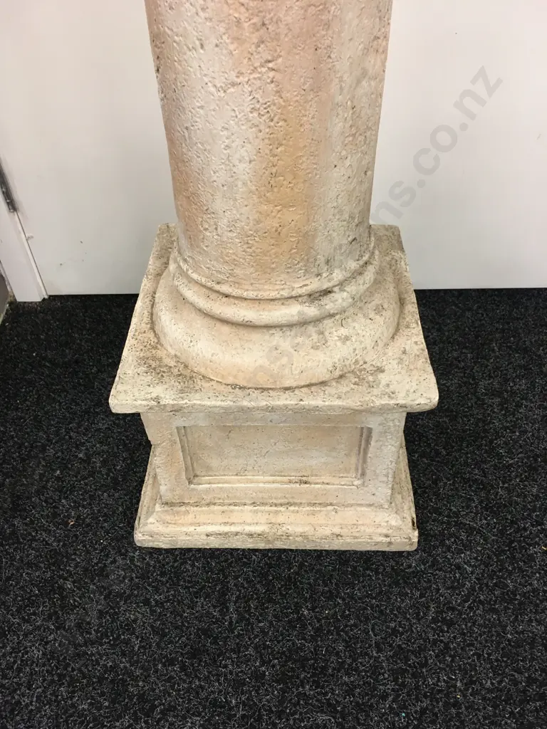 Classical Style Garden Urn On Plinth, Plastic, 37.5cm x 36cm On 121 x 31 x 31cm Plinth, Vintage Condition Image 1++