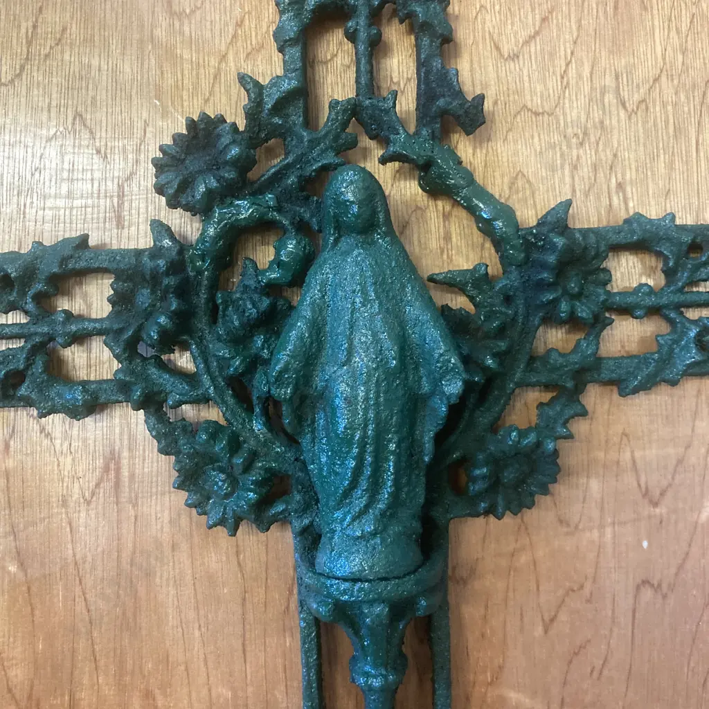 Large Antique Cast Iron Cross, 91 x 48cm Image 1++