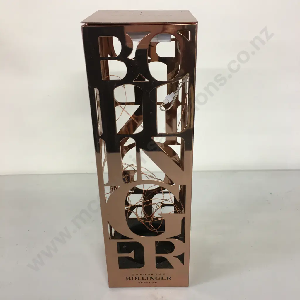 Bollinger 2006 Limited Edition Rose Champagne Copper Coloured Metal Gift Box With Seed Lights Image 1++