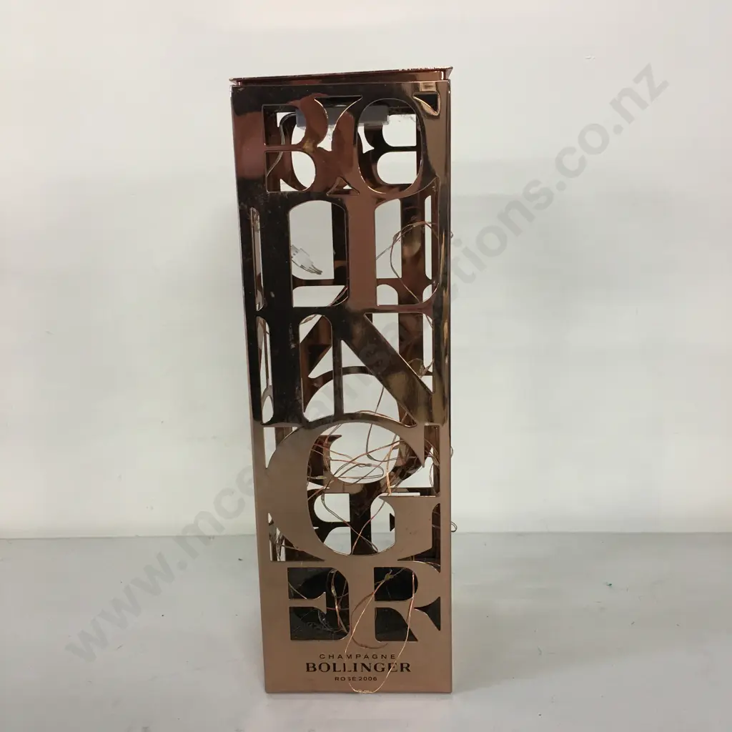 Bollinger 2006 Limited Edition Rose Champagne Copper Coloured Metal Gift Box With Seed Lights Image 1++