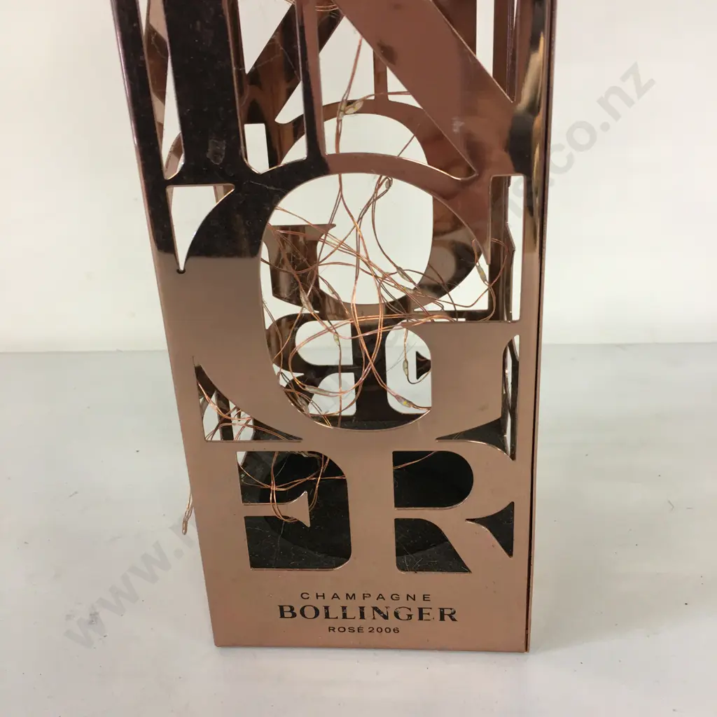 Bollinger 2006 Limited Edition Rose Champagne Copper Coloured Metal Gift Box With Seed Lights Image 1++