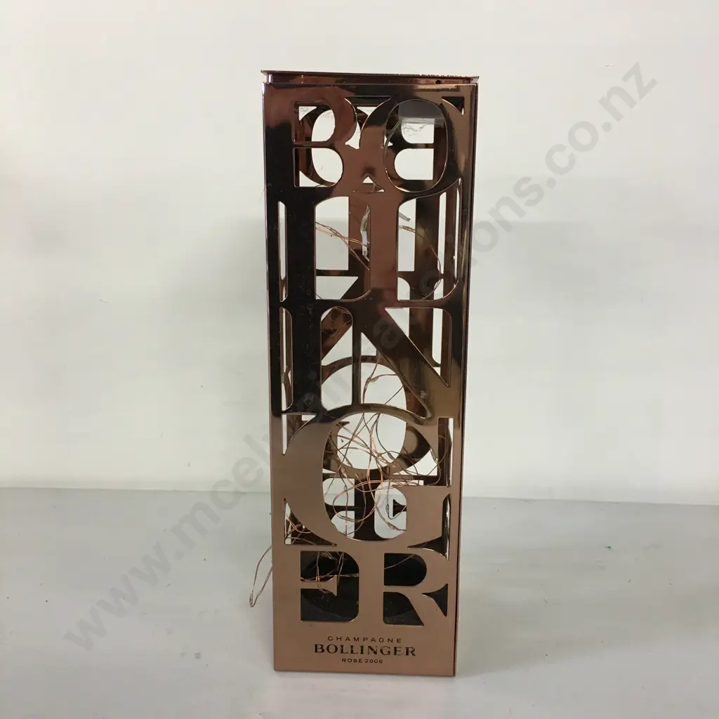 Bollinger 2006 Limited Edition Rose Champagne Copper Coloured Metal Gift Box With Seed Lights Image 1++