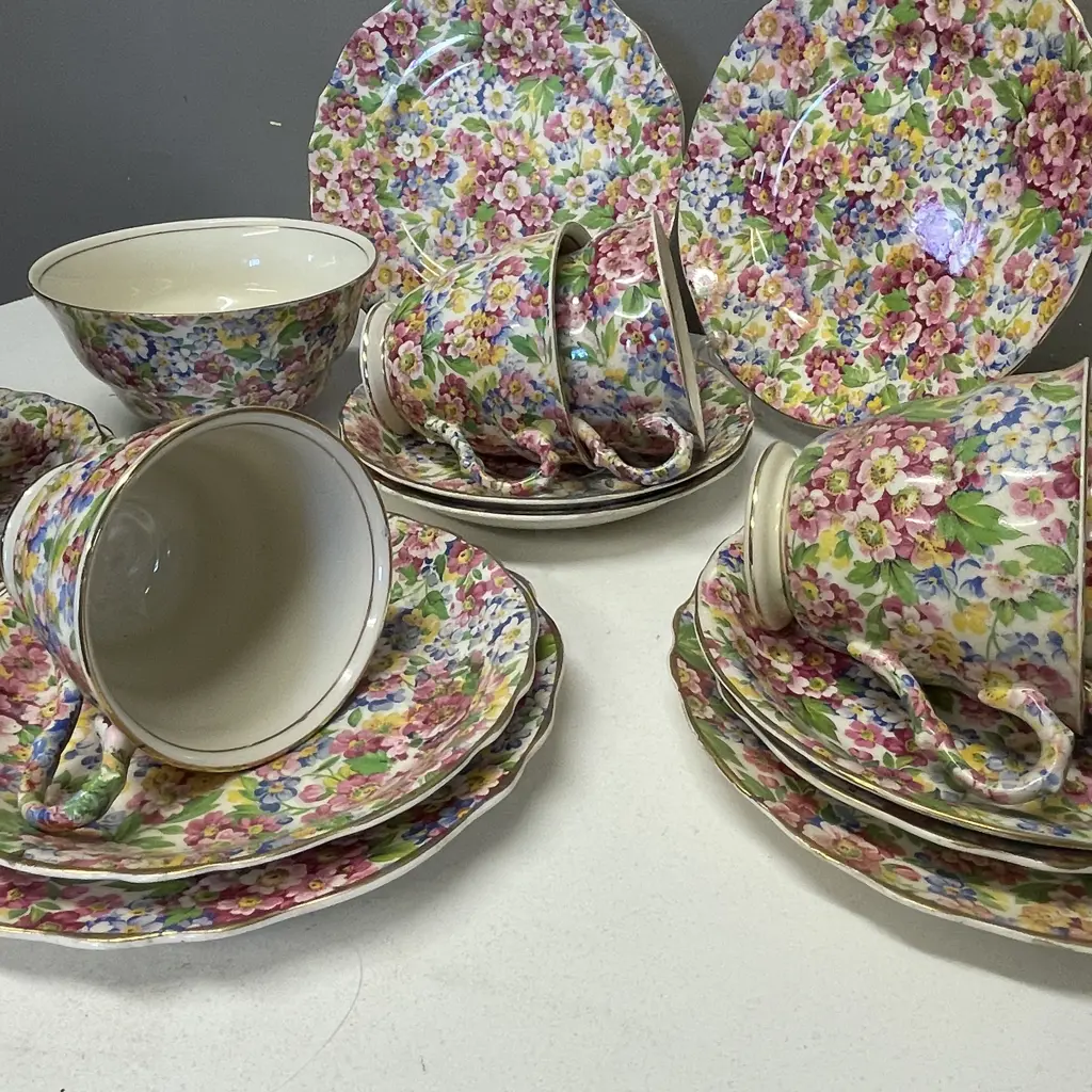 Vintage James Kent All over floral Apple Blossom Teaware Image 1++
