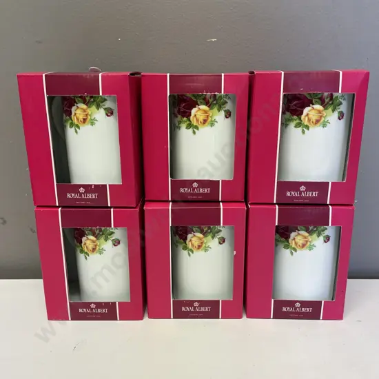 As New Boxed set of 6 Royal Albert Old Country Roses Coffee Mugs