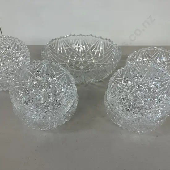 Crystal Bowl & 8 Dessert Bowls