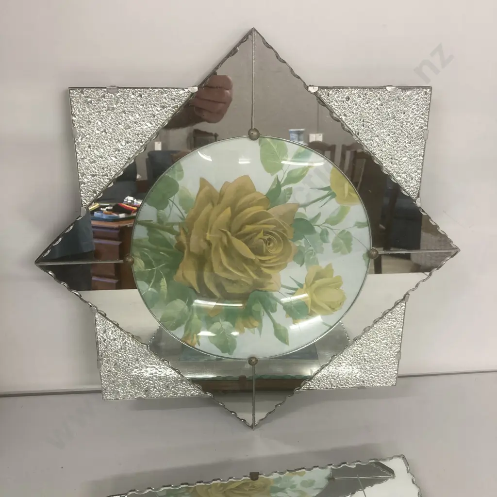 Vintage Scalloped Pentagram Mirror Picture & Rectangular Mirror Picture (af) Image 1++
