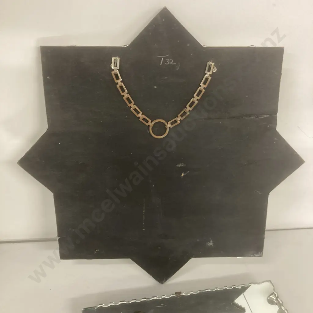 Vintage Scalloped Pentagram Mirror Picture & Rectangular Mirror Picture (af) Image 1++