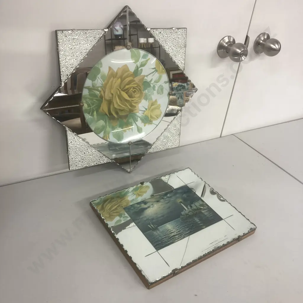 Vintage Scalloped Pentagram Mirror Picture & Rectangular Mirror Picture (af) Image 1++